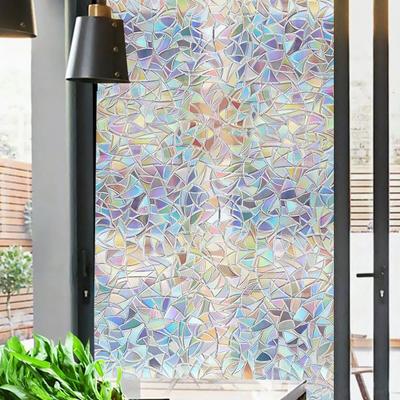 Window Privacy Film Static Clings Vinyl 3D Decals Stickers Rainbow Film for Glass Door Heat Control Anti UV Window Stickers