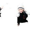 Parent-child children's hats winter cute girls' princess hats autumn and winter fleece warm knitted ear hats wool hats