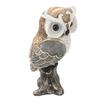 Owl Figurine Statue Resin Owl Sculpture Standing On Stump for Home Porch Patio Lawn Yard Decoration