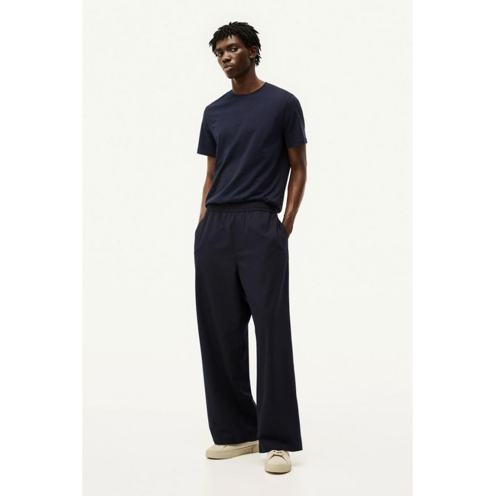 

Хлопковая футболка HM Slim Fit Pima, темно-синяя