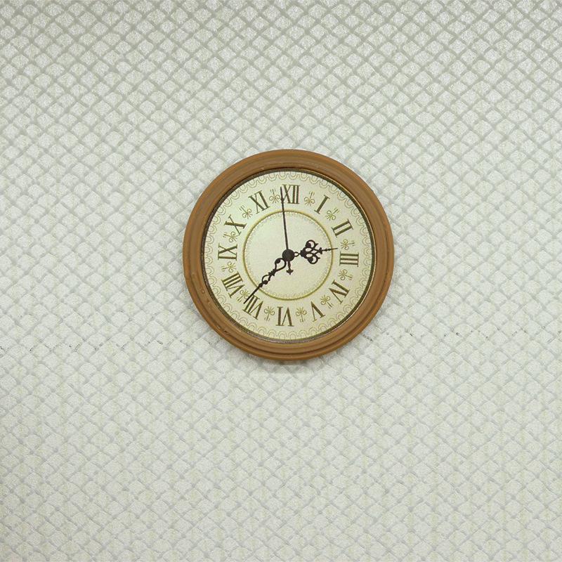 1Pcs Pretend Play Furniture Toy 1:12 Dollhouse Miniature Retro European Wall Clock Play Doll House Home Decor Accessories