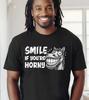 SMILE IF YOU'RE HORNY BLACK T-SHIRT, S-5XL Unisex T-Shirt