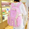 Korean version of large-capacity junior high school student schoolbag travel backpack high-value ins wind niche contrasting color backpack women