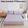 Color Mattress Solid Protector Pillowcase Bedspread Set Home Textile Accessories