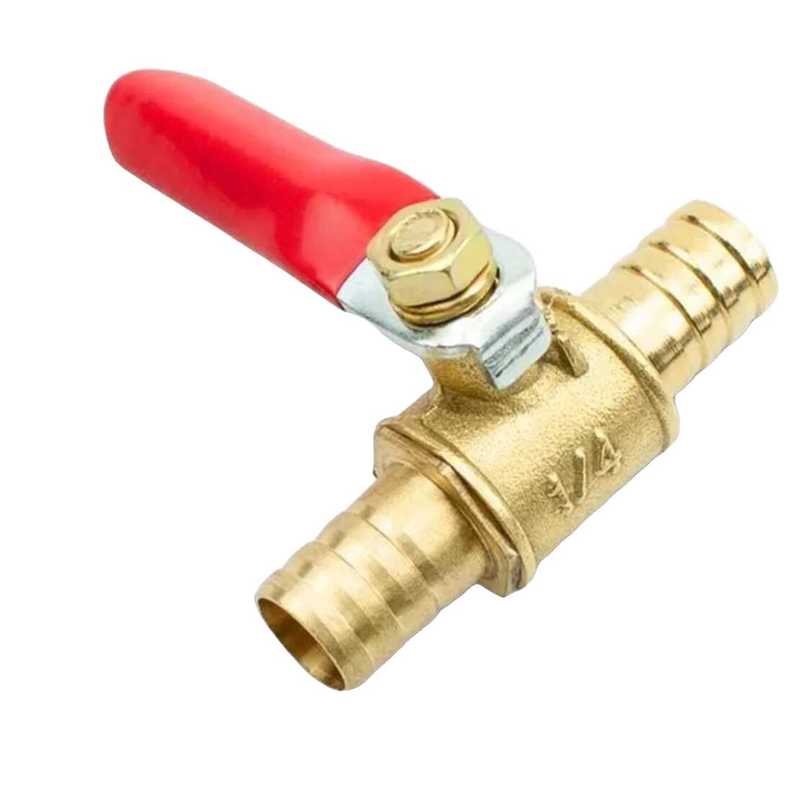 4pcs 8mm Motorcycle Hose Brass Barbed Inline Shut Off Ball Valve Water Air Gas Fuel Tap Universal