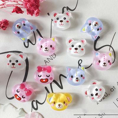 Cartoon Bär Hase Nagelanhänger Kawaii Harz Anime Tierfigur Nagelteile Schöne Nagelkunst Dekoration Kreatives Nagelzubehör