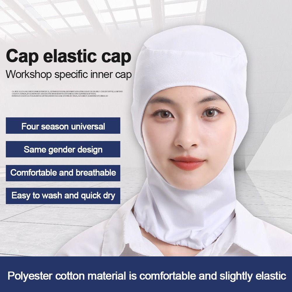 New Elastic Dust Proof Cap Breathable Solid Color Work Hat Neck Protector Work Cap Food Factory