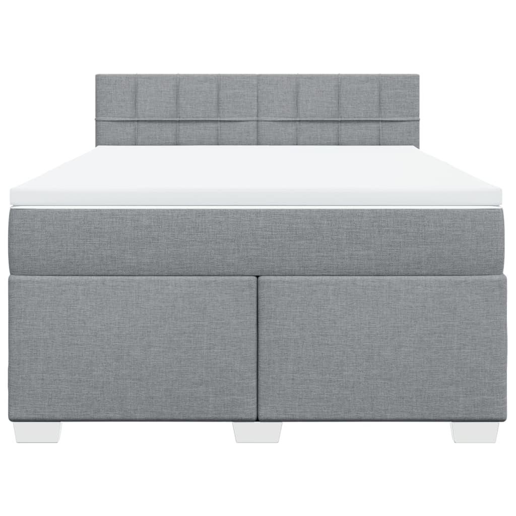 Vidaxl Letto Continentale Con Materasso, Grigio Chiaro 140X200 Cm, Tessuto