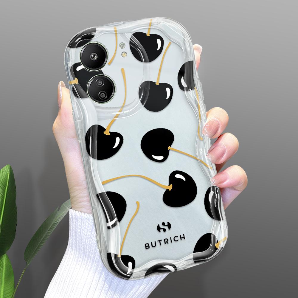 Cute Cartoon Pattern Cream Texture Casing Wavy Edge Soft Silicone Cover Phone Case for Xiaomi Redmi