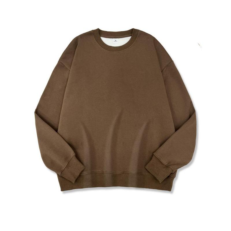 Sweater, Autumn and Winter Long-sleeved Solid Color Composite Sweater Trendy Brand Casual Loose Round Neck Sweater Light Version