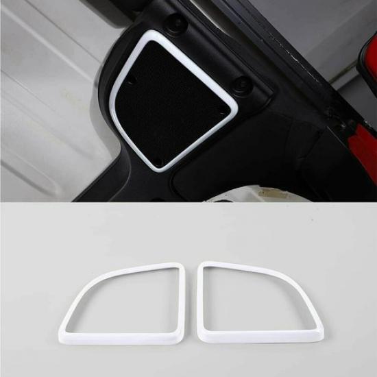 2X Roof Top Speaker Frame Cover Trim Decor Bezel for Jeep Wrangler JK 15+ White