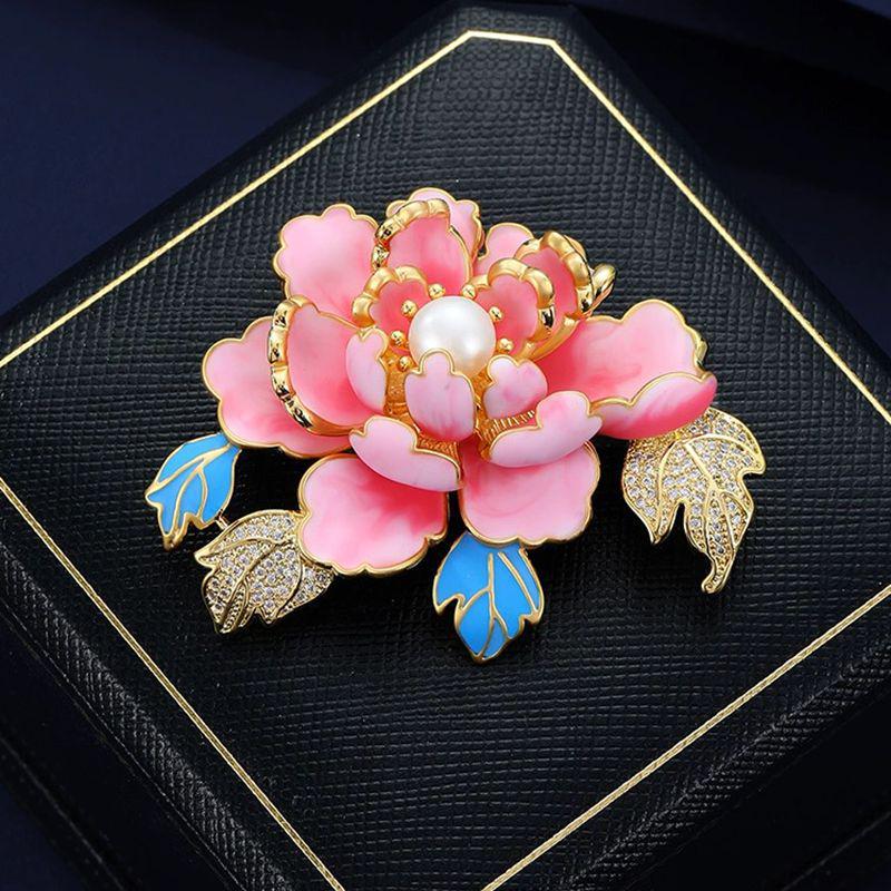 

Елегантна брошка у вигляді квітки півонії - Ретро національний стиль, Вишуканий аксесуар-шпилька для чонсаму та ханфу