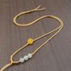Hand-Woven Adjustable Hetian Jade Pendant Necklace for Women