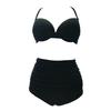 Swimsuit split sexy bikini, solid color screwed bag bikini solid color swimsuit