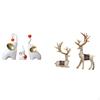 Elephant Family Figurines And Reindeer Statue Ornaments for Desk Living Room Bedroom Office Animal