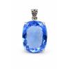 925 Sterling Silver Pendant 113 Ct Cushion Cut Natural Blue Topaz Gift For Dad
