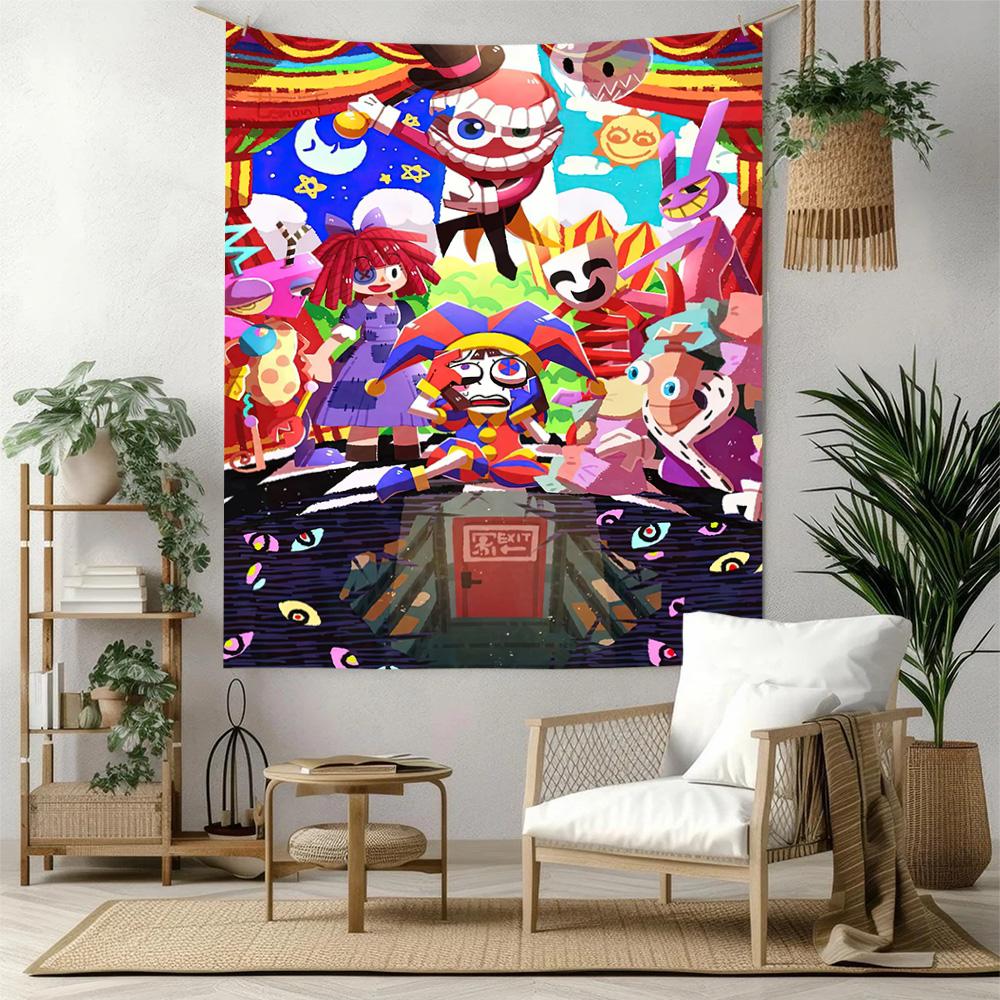 Digital Circus Style Wall Decor Tapestry Art For Pet Memorial Birthdaywedding Party Backdrop Family Gift