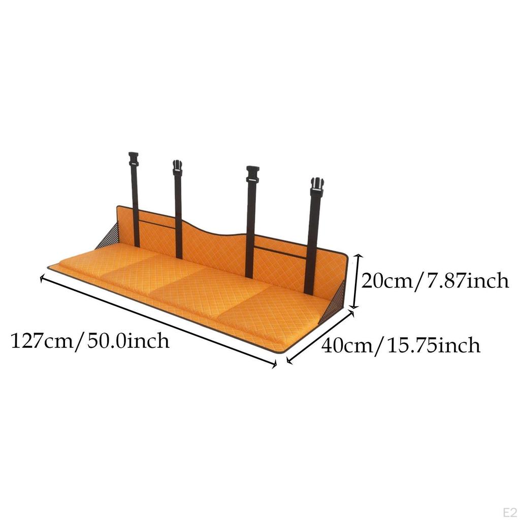 Car Back Seat Extender Plate Foldable Adjustable for Increase Bed Camping Space PU Leather