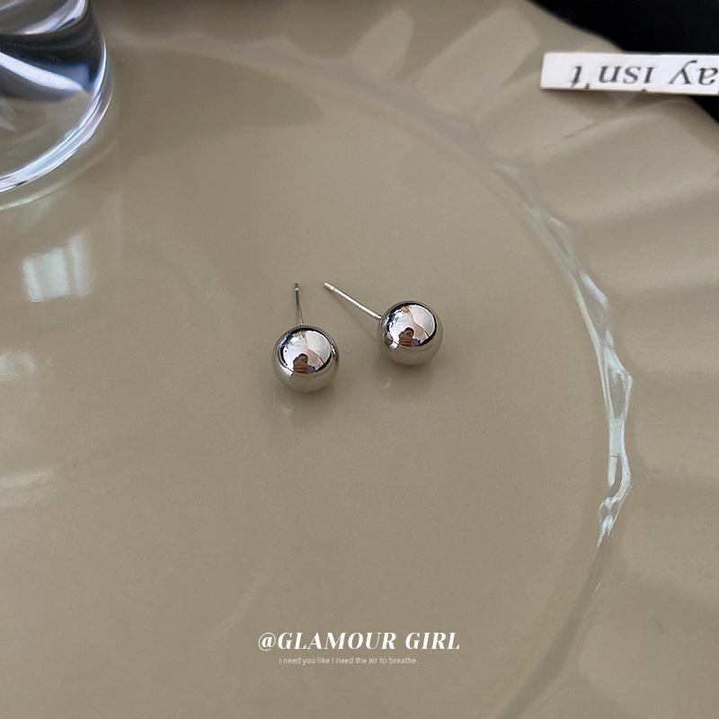 Sleek Round Stud Earrings: Fashionable, Cool, Hip Hop Style Ear Jewelry for Women
