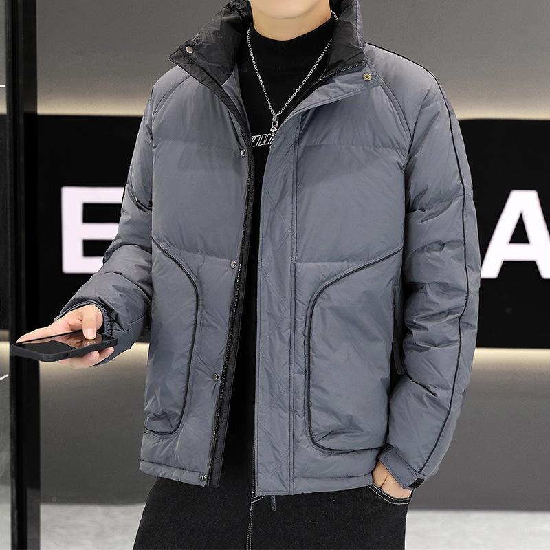 

Down jacket men s short autumn and winter new thickened and warm youth white duck down casual trend versatile men s coat 5XL