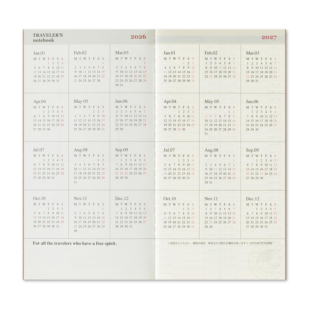 Notebook Planner Refill 2026 A5 Slim Vertical 14496006 January Traveler's (Starts 2026)