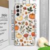 Autumn Maple Leaf Pumpkin Print Clear Phone Case for Samsung Galaxy S25 Ultra S24 S23 S22 S21 Plus S20 FE 5G Soft Silicone Cover