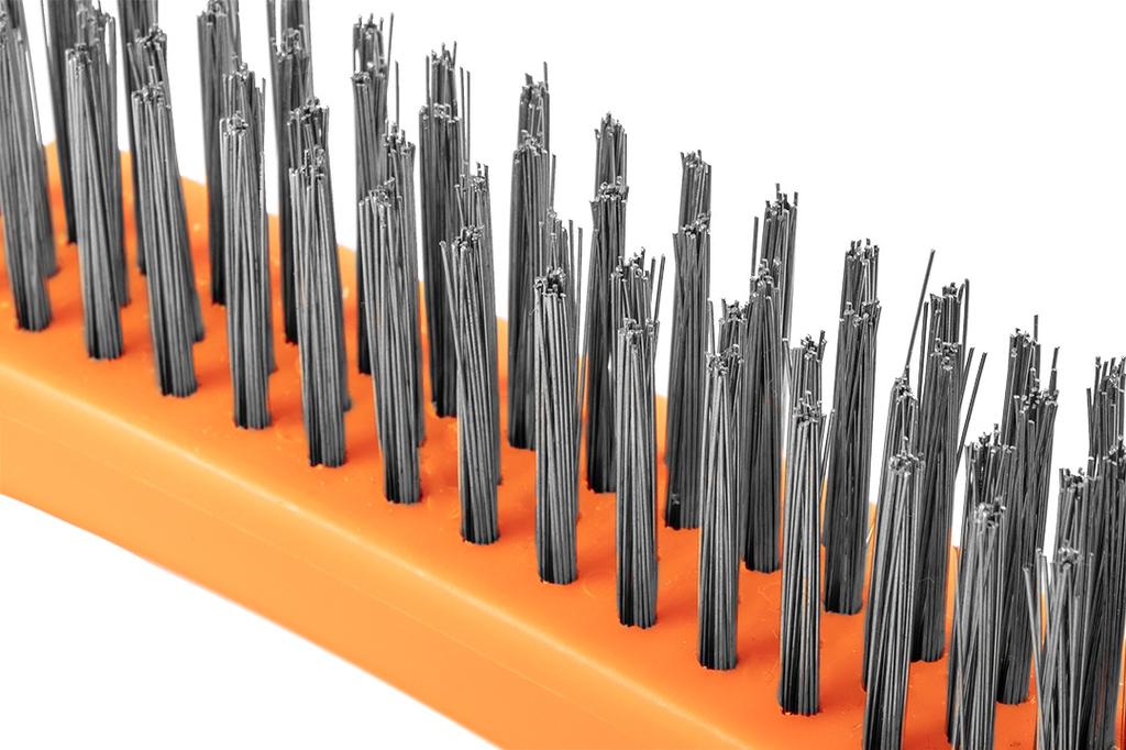 Wire brush, steel wire, 4x16 rows