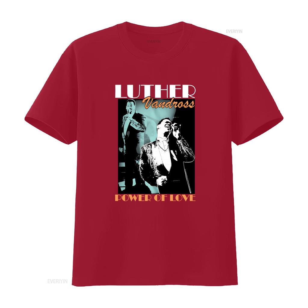 Luther Vandross Power of Love Mens T Shirt R B Soul Singer Live On Stage Print Vintage Washed Graphic Soft Breathable Stylish
