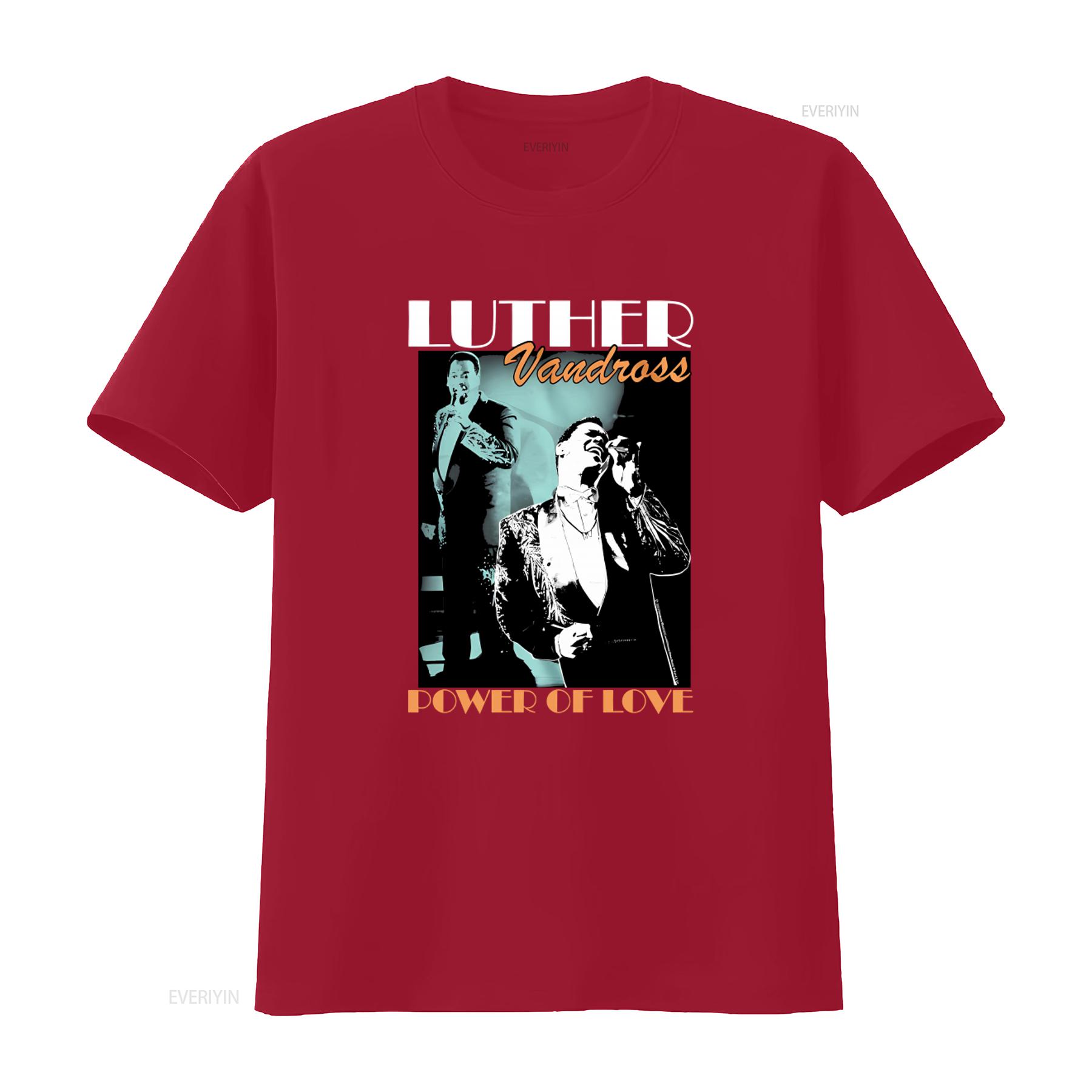 Luther Vandross Power of Love Mens T Shirt R B Soul Singer Live on Stage Print vintage Washed graphic Soft Breathable Stylish S