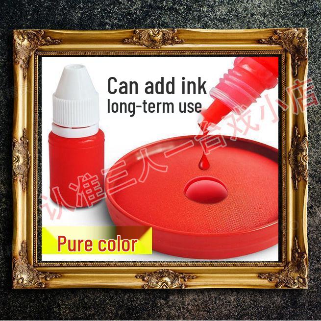 

Quick-Dry Red Ink Pad for Stamps & Seals Small - 1 piece + 1 bottle ink