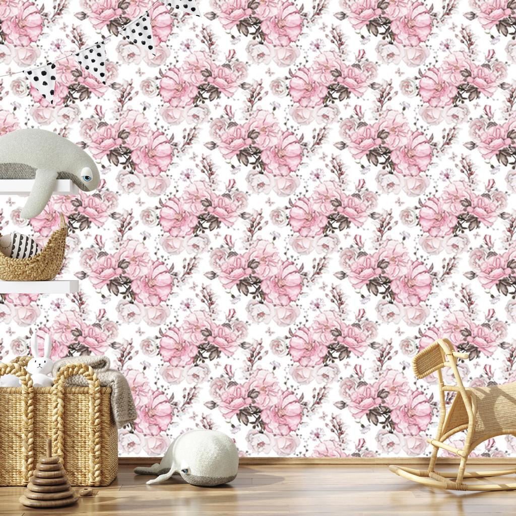 Wallpaper Fashionable pastel roses for living room and bedroom 50x1000