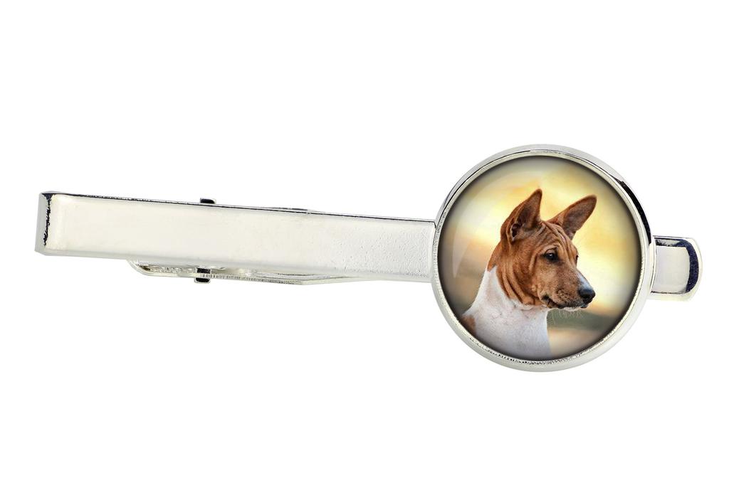 Basenji, African bush dog, Congo dog - cufflinks and tie with your photo, a suit decoration, men's jewelry from the Art-Dog brand.
