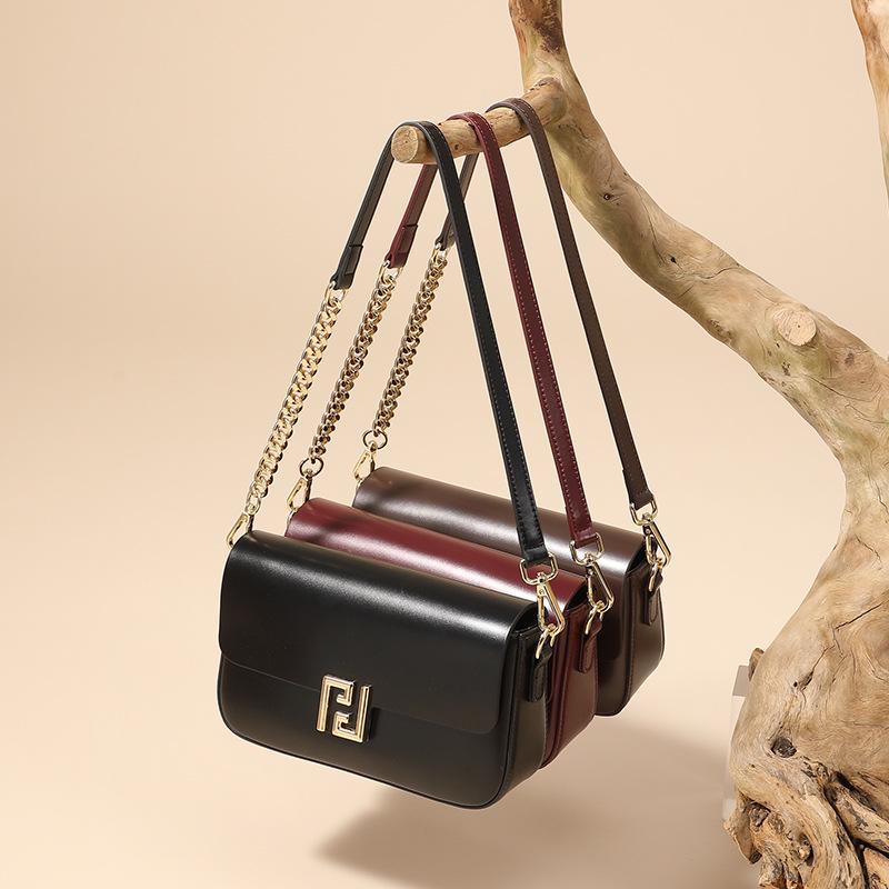 Genuine Leather Spring 2025 Women's Crossbody Small Square Bag