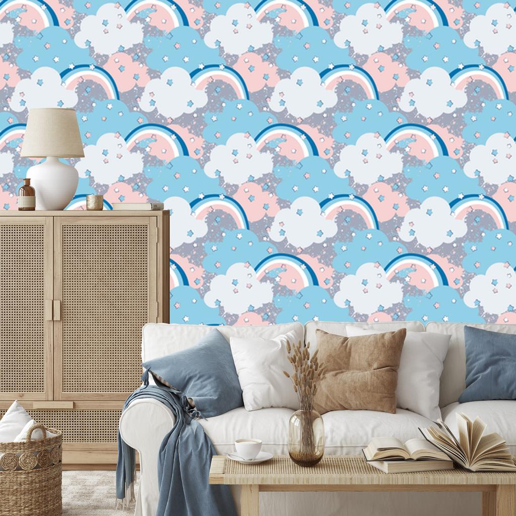 Rainbows from the clouds wallpaper for living room and bedroom 50x1000