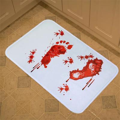 Halloweenská podložka do koupele Bloody Footprint Strašidelná krev Koupelnové podložky omyvatelné