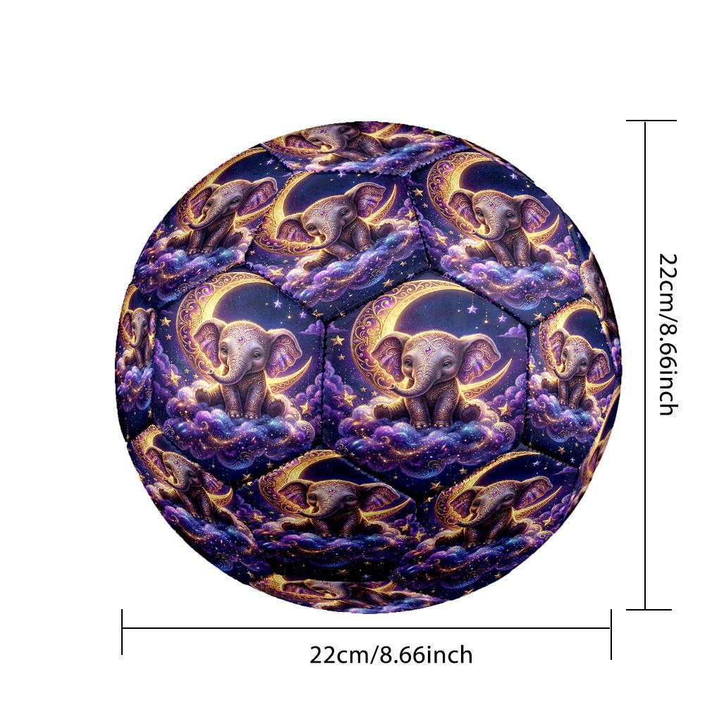 1pc Celestial Elephant Dreams Theme Soccer Ball Football, Size 5, Lightweight PVC, Outdoor Training Soccer Ball,Gift C65129
