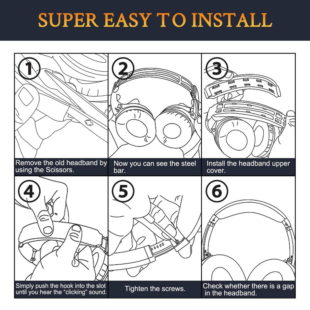 SOULWIT Replacement Headband Pad for Sony WH-1000XM4 (WH1000XM4) - Headphone Cushion, Headset Band, Replacement Band Kit, All-in-One (Blue)