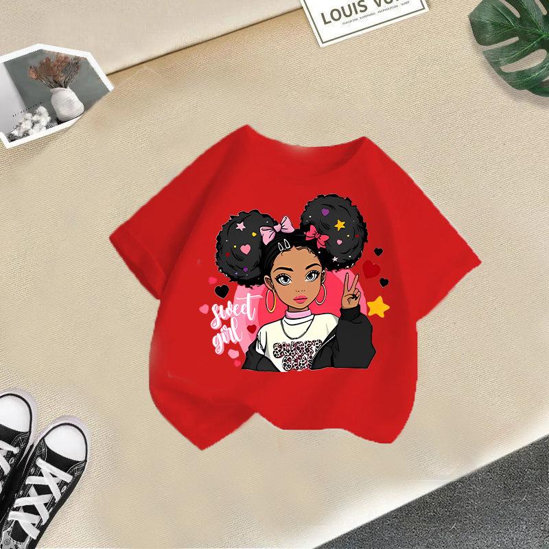 Children T-shirt Kid T Shirt 2-13Y Cool Girl Printed Kids 100% Cotton Clothes Tshirt Tops Tee