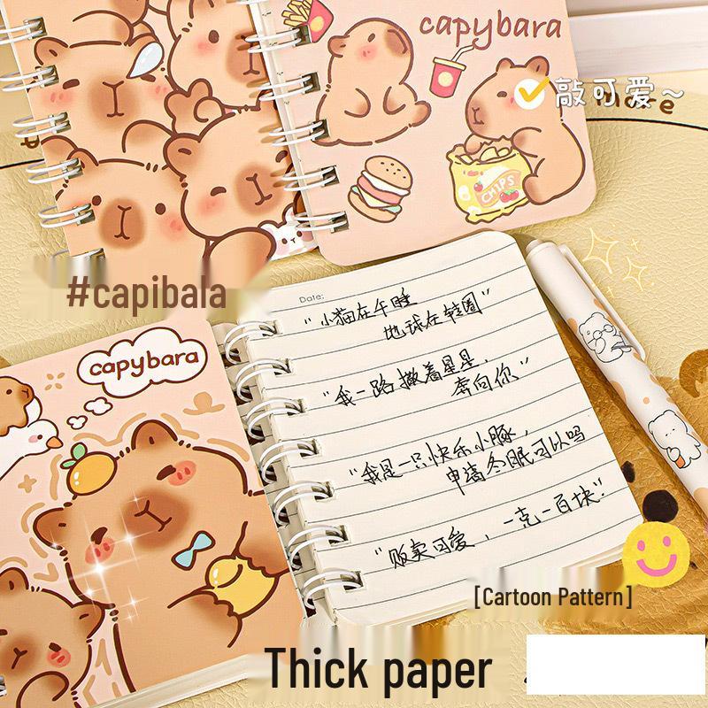 Capybara Mini A7 Coil Notebook: Thick, Stylish Pocket Diary