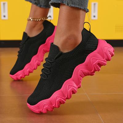 Fashion Sneakers Women Trends 2025 Summer Breathable Lace Up Training Running Thick Soled Lightweight Tennis Fashion Vulcanized Shoes