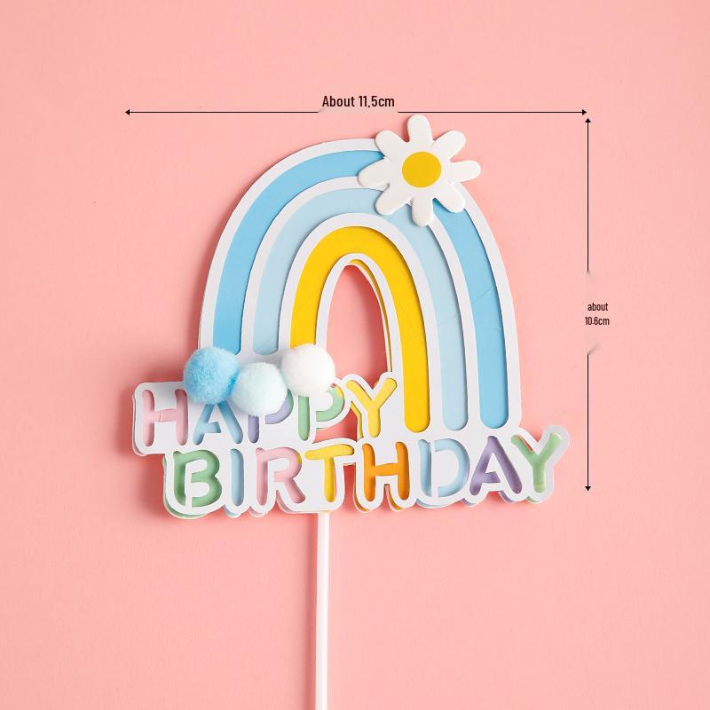 Pink Themed Cake Decor: Heart & Cloud Balloons with Insert Cards for Birthday Parties