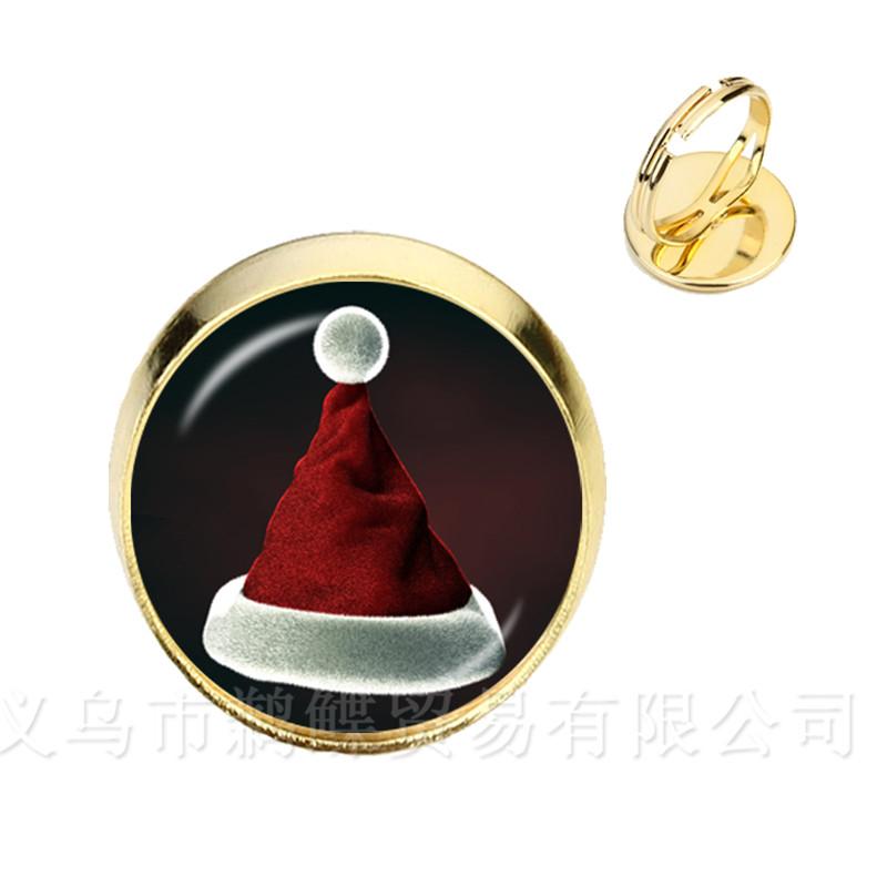 

2018 Cute High Quality Handmade Christmas Gift Rings Santa Claus New Year Greetings Ring Jewelry Xmas Gift Resizable