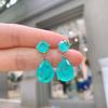 Color Paraiba Drop Earrings for Women Tourmaline Emerald Big Drop Earrings Luxury Designer Fine Jewelry Christmas Gift