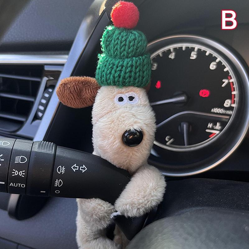 Decoração de embreagem de cachorrinho de pelúcia, limpador de para-brisa de carro, interruptor de seta, decoração, cachorro fofo, laço, boneca de limpador de para-brisa de carro, acessórios de interior