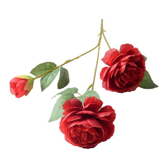 26" Artificial Peonies Flowers with Long Stems Faux Silk Peony Arrangement Bouquet with 2 Heads Full Blooms And 1 Bud for Wedding Centerpiece Party