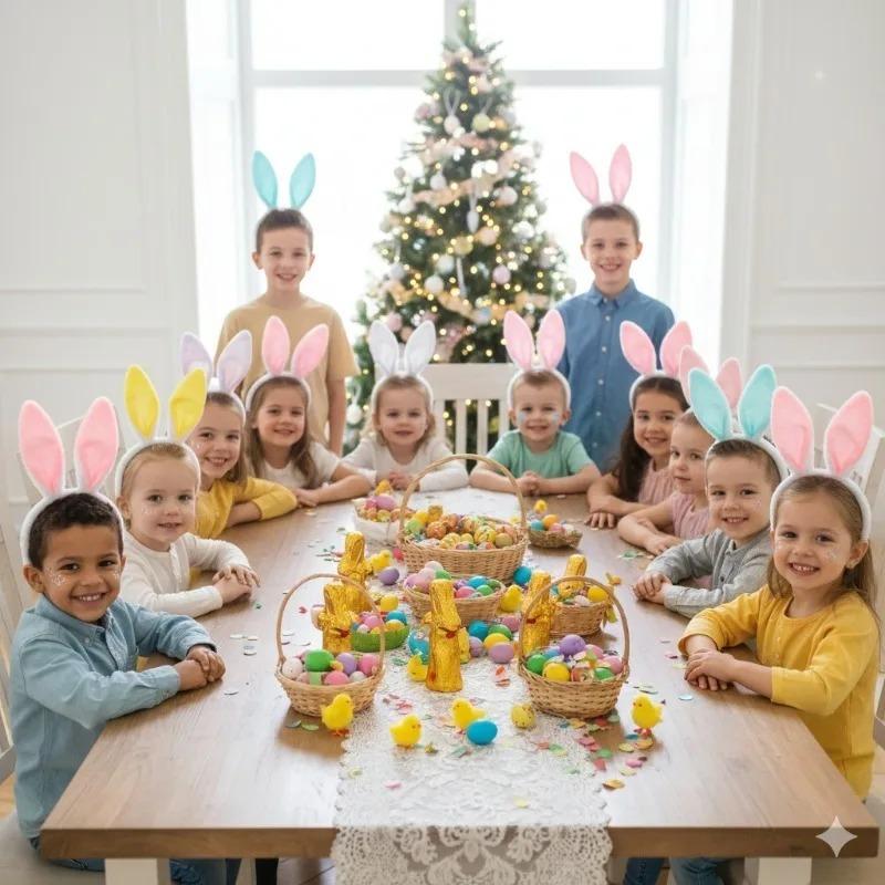 1-10PCS Plush Easter Bunny Ears Headband for Women Rabbit Ears Hairband Cosplay Costume Accessories for Girls and Easter Parties