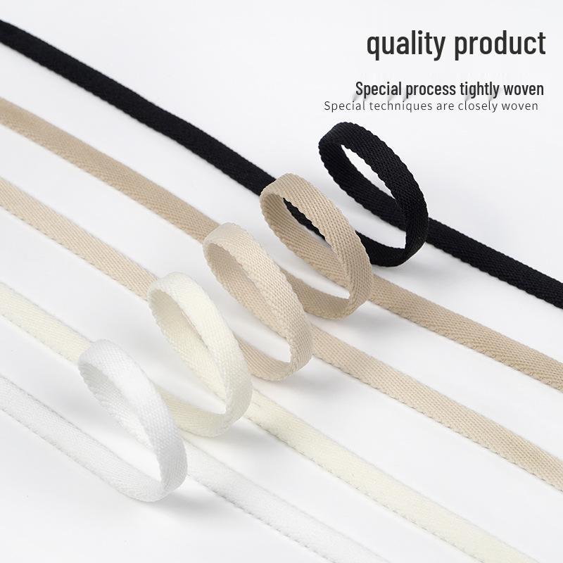 In-Stock Elastic Flat Shoelaces for Casual and Sports Shoes - Black, White, Beige