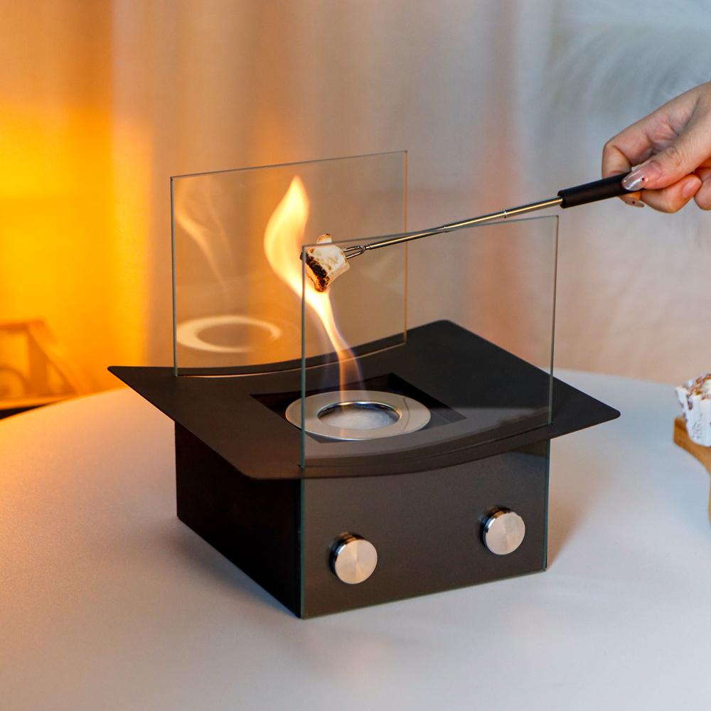 Small Portable Garden Fireplace Mini Ethanol Tabletop Fireplace Enjoy Gathering Time (EU US Stock)