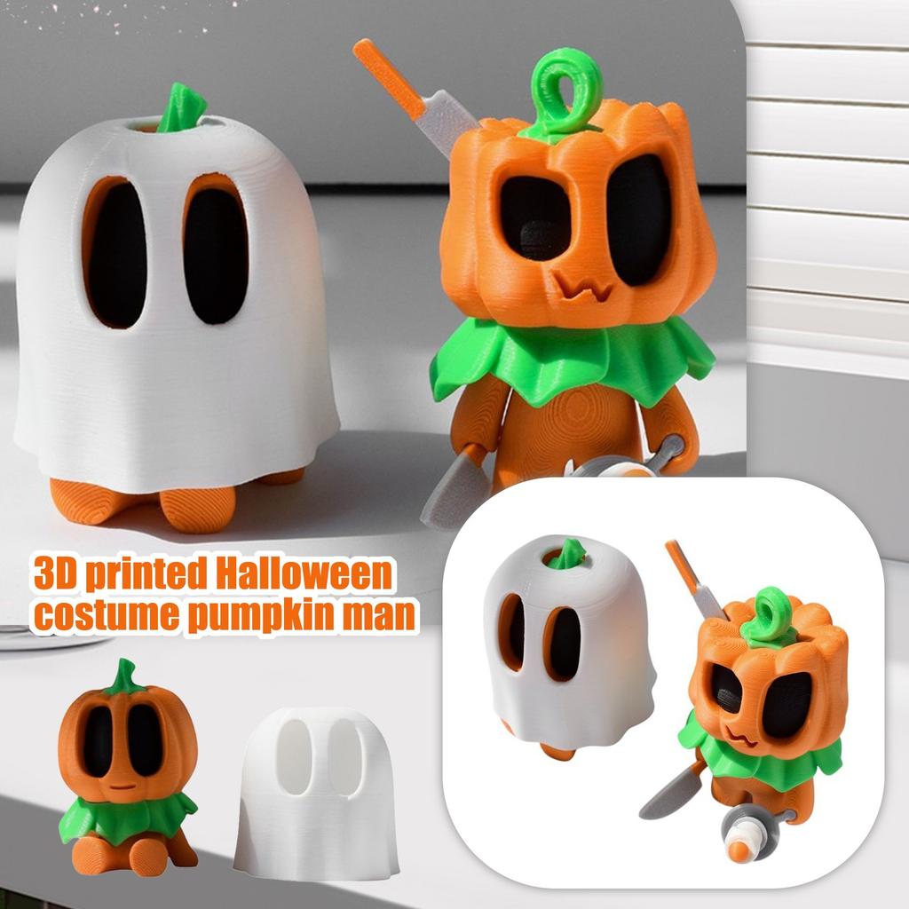 3D Printed Halloween Pumpkinman Pencil Transformation Decoration Figure