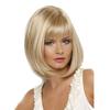 Blonde Short Straight Bob Synthetic Wig with Bangs for Women Heat Resistant Cosplay Party Daily Natural Hair Style